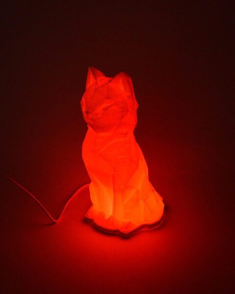 Kaķa galda lampa